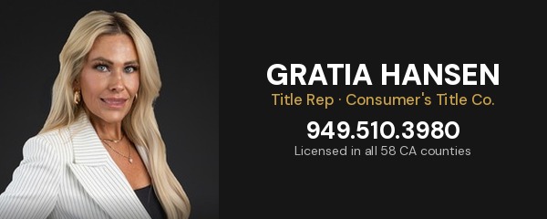 Gratia Hansen — Title Rep & Farming Expert, Consumer’s Title Company of California — 949.510.3980